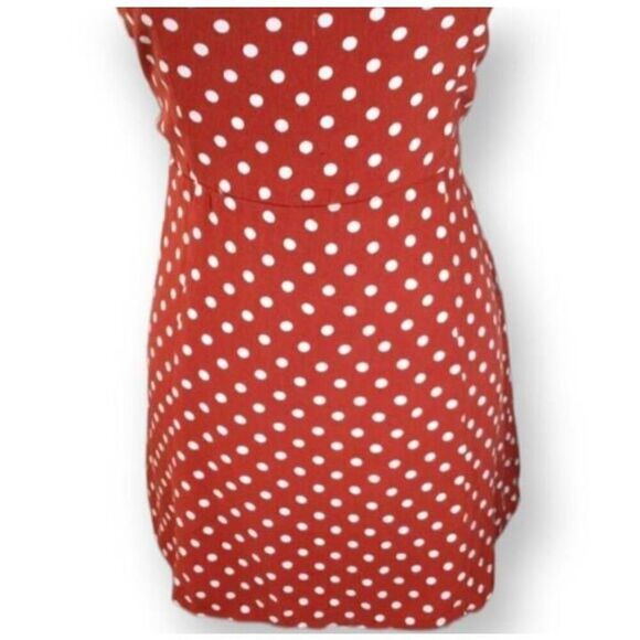 SKY AND SPARROW BRICK & CREAM/WHITE POLKA-DOT DRESS SZ.XL EUC. - Picture 4 of 9